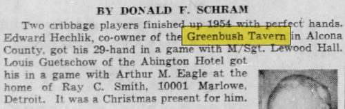 Greenbush Tavern - Jan 1955 Article (newer photo)
